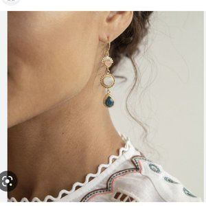 Anna Beck Apatite, Guava, and Moonstone Earrings